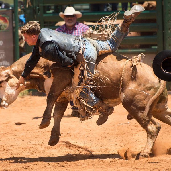 a man riding a horse in the dirt